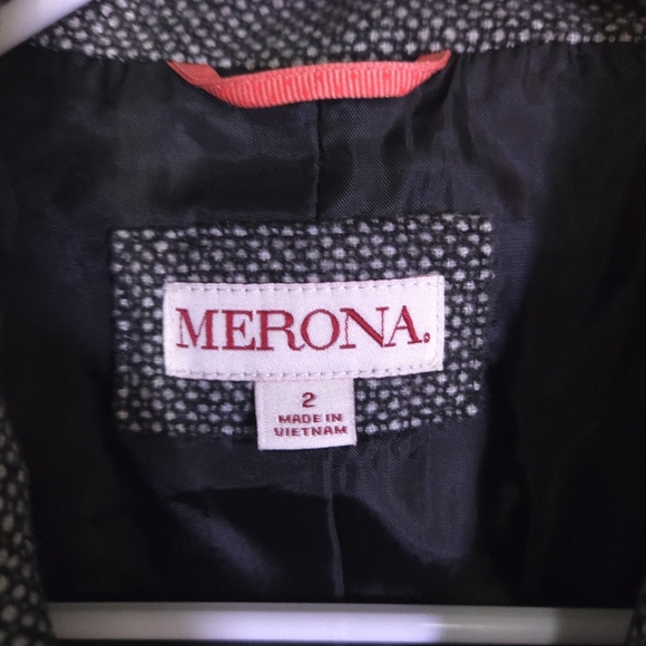 Merona‎ Tweed Wool Blend Blazer Size 2 Business Office Formal - Picture 4 of 10